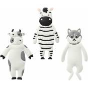 3 pièces crochets animaux décoratifs vinyle fer mignon vache zèbre chien réfrigérateur aimant crochets cintres pour manteaux écharpe sacs clé cintre