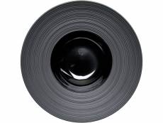 Assiette creuse porcelaine noire bord strié ø 265 à 305 mm - stalgast - 305 - porcelaine x60mm