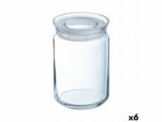 Bocal luminarc pav transparent silicone verre (750 ml) (6 unités)