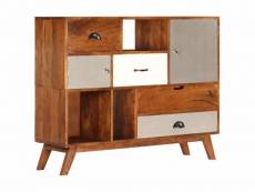 Buffet bahut armoire console meuble de rangement 115 cm bois solide d'acacia helloshop26 4402175