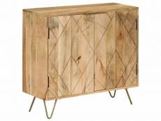Buffet bahut armoire console meuble de rangement bois de manguier massif 80 cm helloshop26 4402048