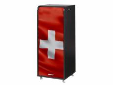 Caisson de bureau mobile noir 108 cm - coloris: drapeau suisse 650 ORGA110NON650
