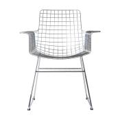 Chaise avec accoudoirs en métal chromé Wire - HKliving
