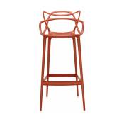 Chaise de bar rouge 75 cm Masters - Kartell