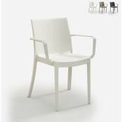 Chaise empilable avec accoudoirs pour bar de jardin extérieur Victoria Bica Couleur: Blanc