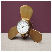 Chehoma - Horloge hélice patine dorée 25x13x31cm