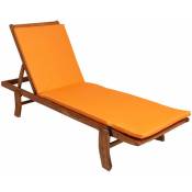 Coussin de chaise longue 190x60x4cm, orange, coussin