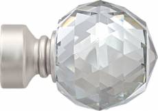 Embout 'Crystal' pour barre Ø 28 mm - Nickel - Diam. 28 mm