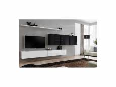 Ensemble meuble tv mural - switch vii - 340 cm x 150 cm x 40 cm - blanc et noir