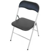 Homeness - Chaise pliante de l'intérieur ou d'acier extérieur avec siège et dos dans ppcp rembourré Closy Black - Black