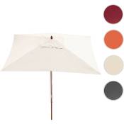 HW - Parasol en bois, parasol de jardin Florida, parasol de marché, rectangulaire 2x3m crème