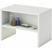 Idimex - Table de chevet dion, table de nuit casier avec 1 niche, en mélaminé blanc mat - Blanc