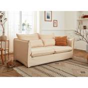 Lisa Design - Adriann - canapé fixe - 2 places - en tissu déhoussable - beige - Beige