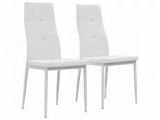 Lot de chaises de salle à manger 2 pcs blanc similicuir - blanc - 43,5 x 43 x 96 cm