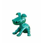 Meubletmoi - Statue chien assis avec peinture bleu