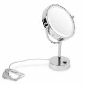 Miroir de maquillage Marilyn Cadre en métal Grossissement 5x Hauteur: 364 mm Diamètre 160 mm - Argent