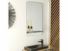 Miroir rectangulaire avec tablette noire 40 x 70 cm