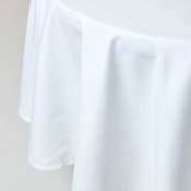 Nappe de table ronde en coton unie Blanc - 178 cm -