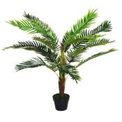 Outsunny Palmier artificiel hauteur 123 cm arbre artificiel décoration plastique fil de fer pot inclus vert aosom france