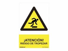 Panneau danger "attention ne pas trebucher" (espagnol - pvc 0.7mm) 30x40cm