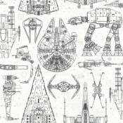 Papier Peint auto-adhésif - Star Wars vaisseaux en