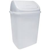 Poubelle plastique blanche à couvercle basculant 18 litres Rossignol