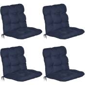 Set de 4 Coussin Flair nl - pour chaise fauteuil de jardin terrasse 100x50x8 cm Bleu foncé - Beautissu