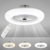 Swanew - Ventilateur de lustre Ventilateur de plafond léger Lampe de ventilateur led réglable silencieuse pour chambre-3 couleurs