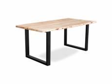 Table à manger rectangulaire - design industriel - bois - dingo bois naturel