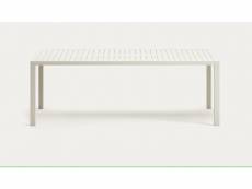 Table de jardin en aluminium finition blanche - longueur 220 x profondeur 100 x hauteur 75 cm