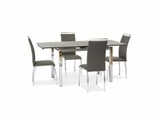 Table extensible 8 personnes - gd017 - 110-170 x 74 x 75 cm - gris