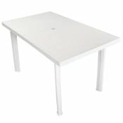 Table rectangulaire en pvc - Blanc - 126 x 76 x 72 cm