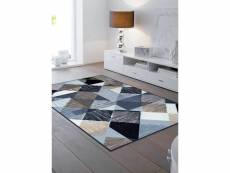 Tapis pour couloir lines and boxes tx bleu 75 x 190 cm tapis de salon moderne design par kleen tex