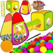 Tente de jeu Maison de jeu Tente bébé 200 balles piscine enfants Idéal pour la maison & le jardin Sac Tunnel xl - Kidiz