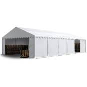 Tente de stockage 6x12 m abri bâche pvc 700 n imperméable blanc - blanc - Intent24