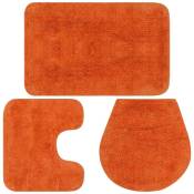 Vidaxl - Jeu de tapis de salle de bain 3 pcs Tissu Orange
