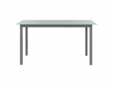 Vidaxl table de jardin gris clair 150x90x74 cm aluminium et verre