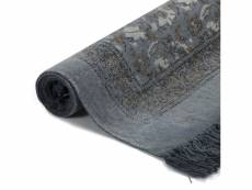 Vidaxl tapis kilim coton 160 x 230 cm avec motif gris 246570