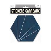 4 stickers hexagonal 15 x 13 cm bleu