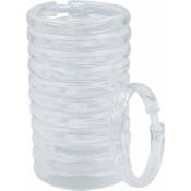 Anneaux de rideau de douche-paquet de 12-crochets de rideau de douche en plastique anneaux en forme de o le crochet glisse facilement sur la tringle