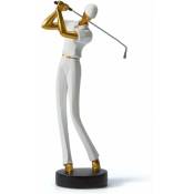 Art Golfeur Figurine Statue Décor Golf Sculpture Résine Arts Cadeau Blanc 24cm, Section b
