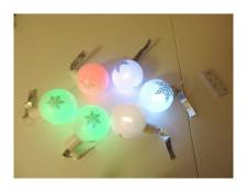 Blachère Illumination - Jeu de 6 boules décorées led à piles 1.5V (non incl) ø 80mm animées rgb avec télécommande intérieur/extérieur blachere JFA71
