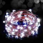 Chaîne lumineuse de fil de cuivre extérieur micro-LED 500 Micro Led - Bianco - 8.4 Watt - Lunghezza 55 mt