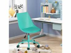 Chaise bureau scandinave hauteur ajustable pivotant à roulettes résine vert