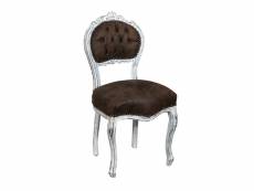 Chaise de style français louis xvi en bois de hêtre bianco/marrone