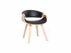 Chaise design noir et bois clair aramis