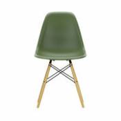 Chaise DSW - Eames Plastic Side Chair / (1950) - Bois clair - Vitra vert en plastique