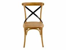 Chaise en bois naturelle croisillon noir villa florence