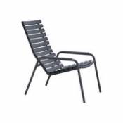 Chaise lounge ReCLIPS / Accoudoirs métal - Plastique recyclé - Houe gris en plastique