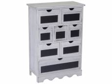 Commode ermelo, armoire à tiroirs avec tableau, style shabby, vintage 87x60x30cm ~ blanc